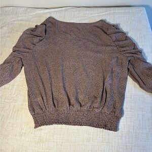 Brown Classic Crew Neck Blouse